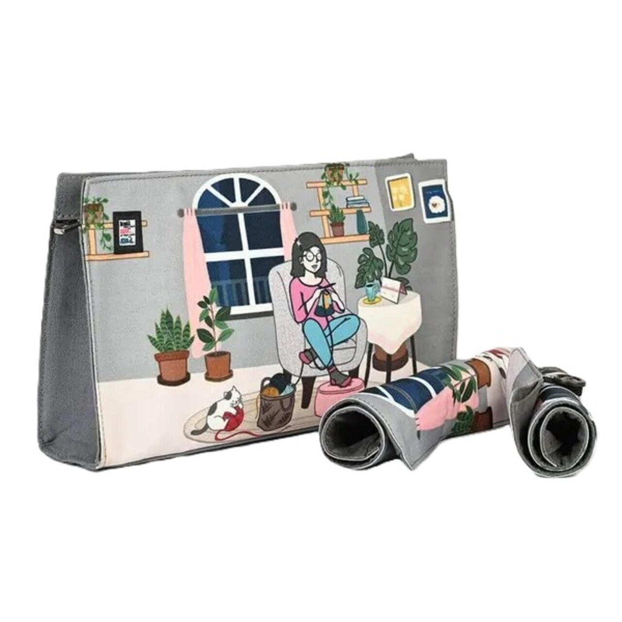 Knitter's Pride Passion Interchangeable Double Pointed Needle Project Pouch with Roll-On Cases